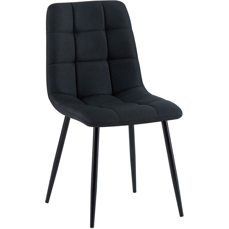 Elegant matstol med quiltat mönster och metallram