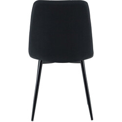 Elegant matstol med quiltat mönster och metallram