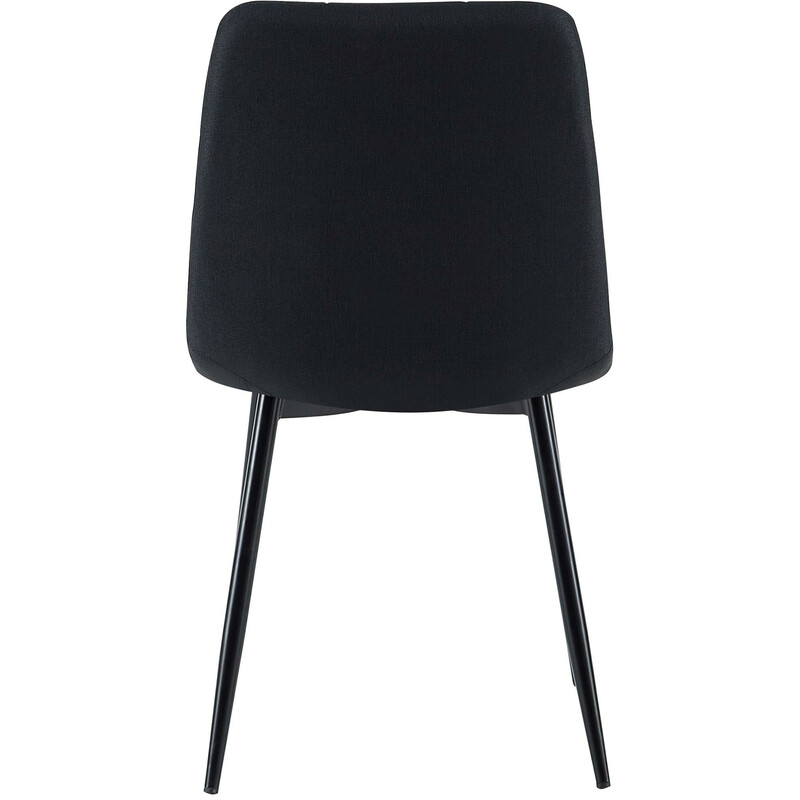 Elegant matstol med quiltat mönster och metallram