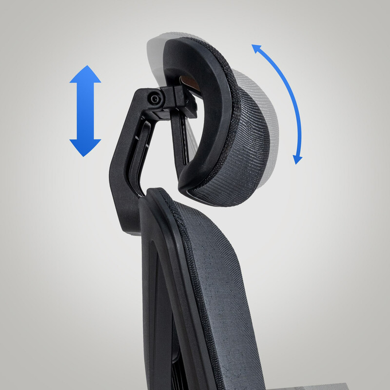 Ergonomisk kontorsstol med justerbart stöd och nätmaterial