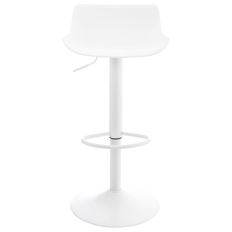 Höjdjusterbar barstol med böjd sits och trumpetfot