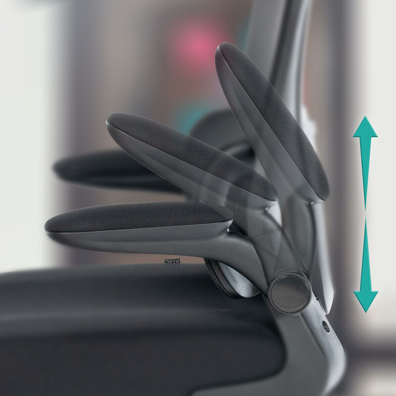 Ergonomisk kontorsstol med justerbart nackstöd och svankstöd