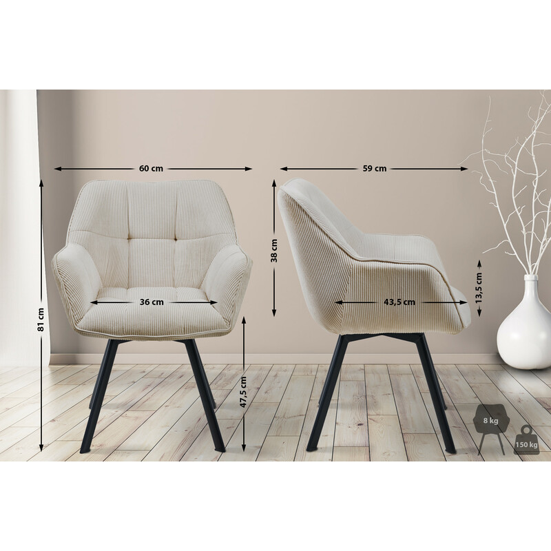 Modern och bekväm matstol med vridbar sits