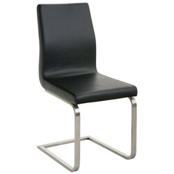 Eleganta matstolar i konstläder med rostfri stålram