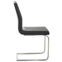 Eleganta matstolar i konstläder med rostfri stålram