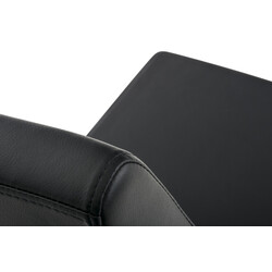 Eleganta matstolar i konstläder med rostfri stålram