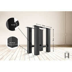 Stilrent och mångsidigt bordsstativ i pulverlackerat stål