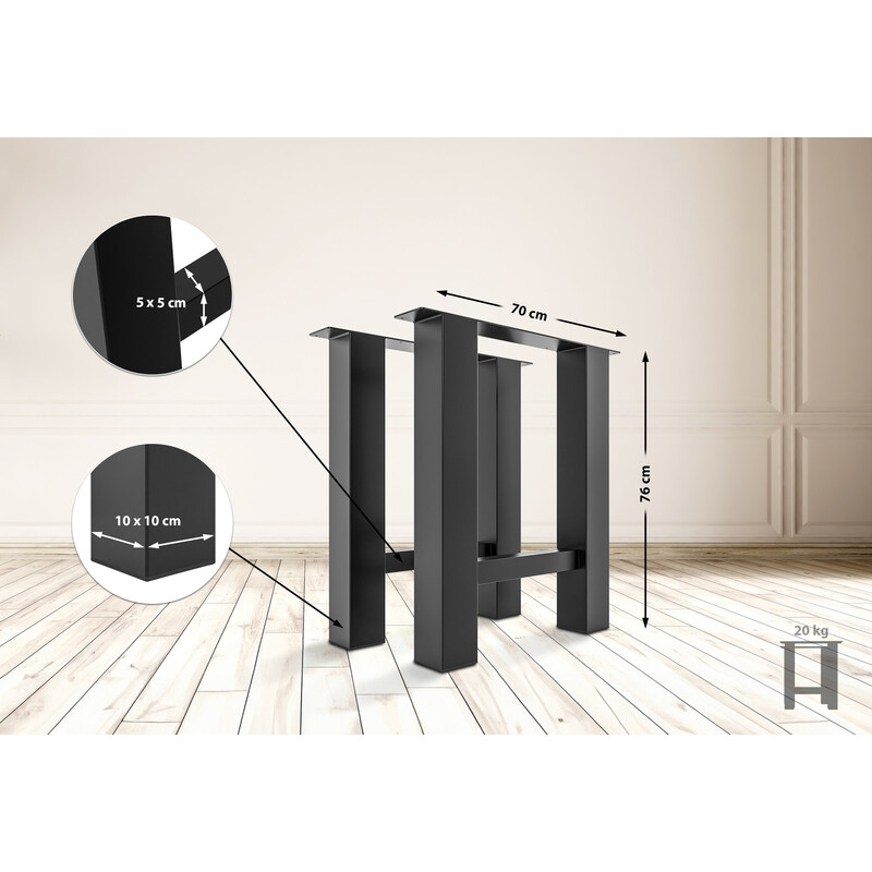 Stilrent och mångsidigt bordsstativ i pulverlackerat stål