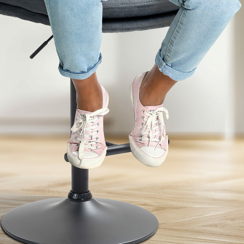 Elegant justerbar barstol i sammet med metallram