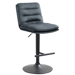 Elegant justerbar barstol i sammet med metallram