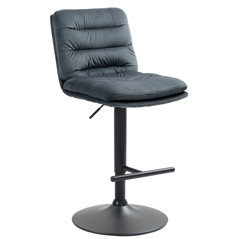 Elegant justerbar barstol i sammet med metallram