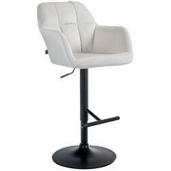 Elegant justerbar barstol med sammetsklädsel och armstöd
