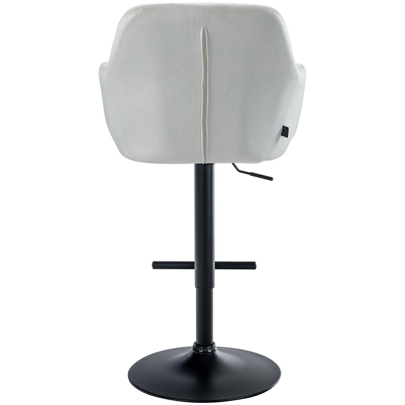 Elegant justerbar barstol med sammetsklädsel och armstöd