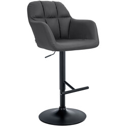 Elegant justerbar barstol med konstläder och armstöd