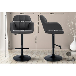 Elegant justerbar barstol med konstläder och armstöd