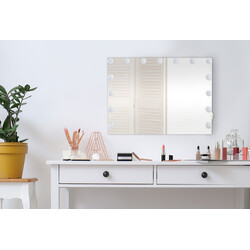 Sminkspegel med led-belysning och usb-port för väggmontering