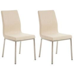 Eleganta matstolar i Colmar-tyg med rostfria stålben