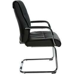 Elegant ergonomisk besöksstol med konstläder och metallram