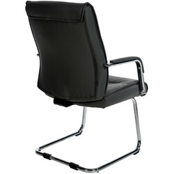 Elegant ergonomisk besöksstol med konstläder och metallram