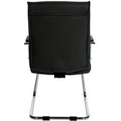 Elegant ergonomisk besöksstol med konstläder och metallram