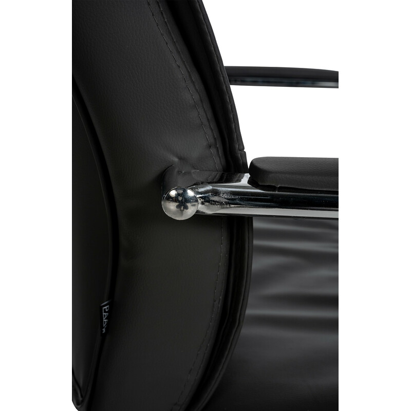 Elegant ergonomisk besöksstol med konstläder och metallram