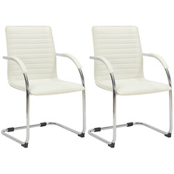 Eleganta och bekväma besöksstolar med konstläder och metallram