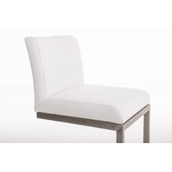 Bekväm och stilren barstol med ryggstöd i rostfritt stål