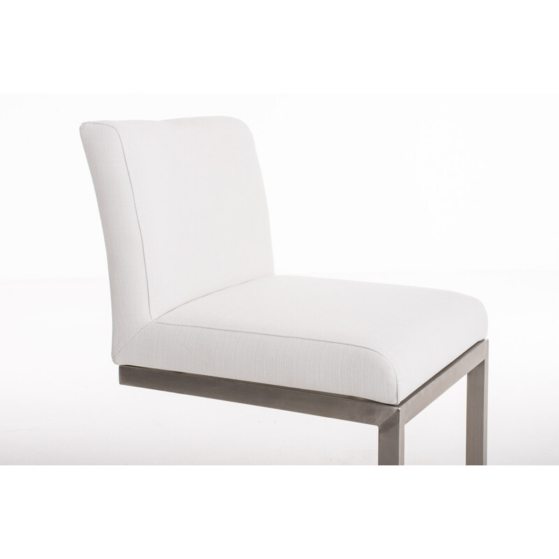 Bekväm och stilren barstol med ryggstöd i rostfritt stål