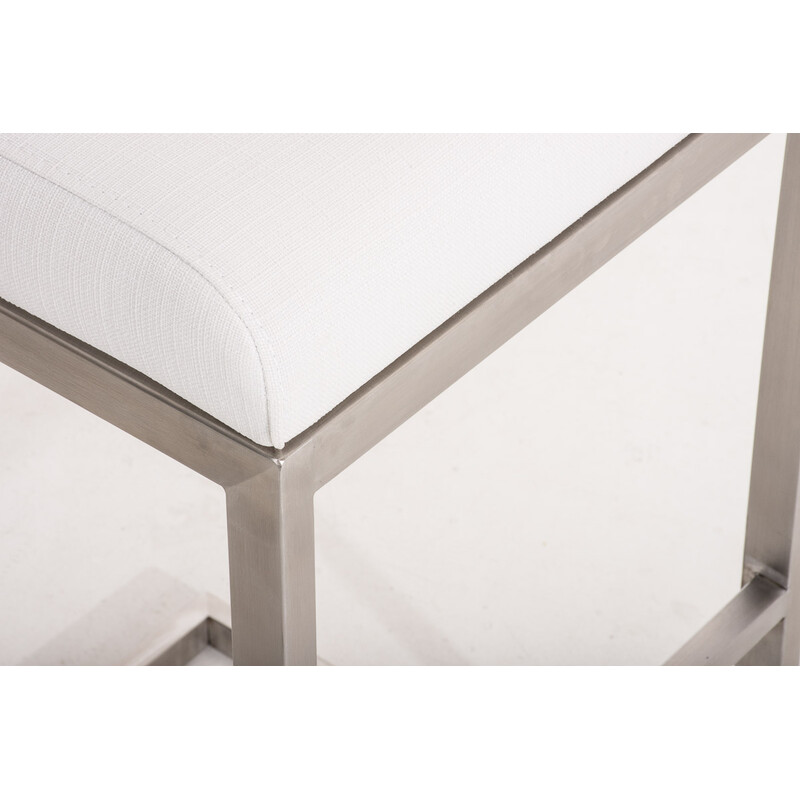 Bekväm och stilren barstol med ryggstöd i rostfritt stål