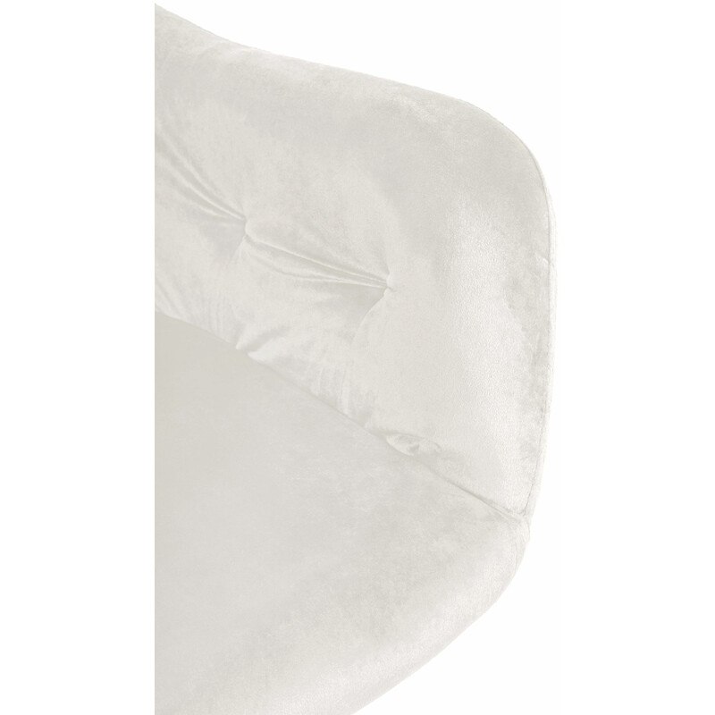 Elegant matstol i sammet med hög rygg och metallben