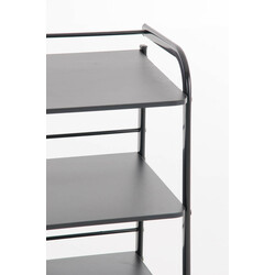 Vit medicinvagn med hjul och tre förvaringshyllor