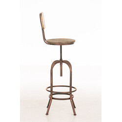 Justerbar barstol i trä och metall med ryggstöd