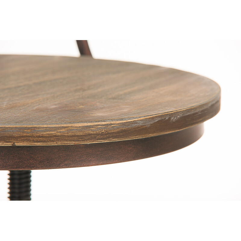 Justerbar barstol i trä och metall med ryggstöd