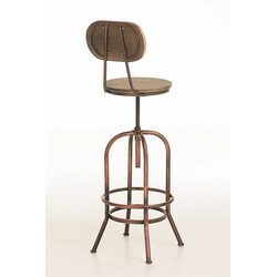 Justerbar barstol i trä och metall med ryggstöd