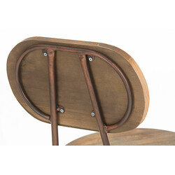 Justerbar barstol i trä och metall med ryggstöd