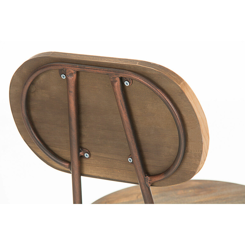 Justerbar barstol i trä och metall med ryggstöd