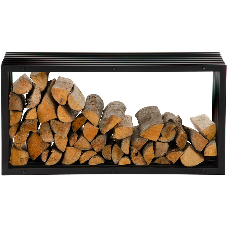 Handgjord vedställning i pulverlackerad metall, olika storlekar