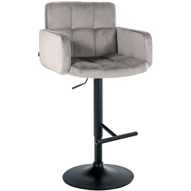 Elegant justerbar barstol i sammet med fotstöd