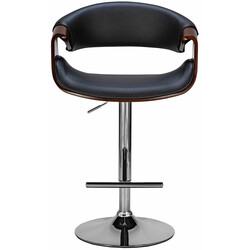 Höjdjusterbar barstol i konstläder med ryggstöd och armstöd