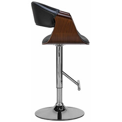 Höjdjusterbar barstol i konstläder med ryggstöd och armstöd