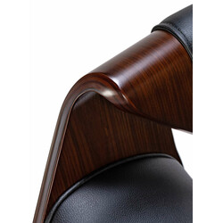 Höjdjusterbar barstol i konstläder med ryggstöd och armstöd