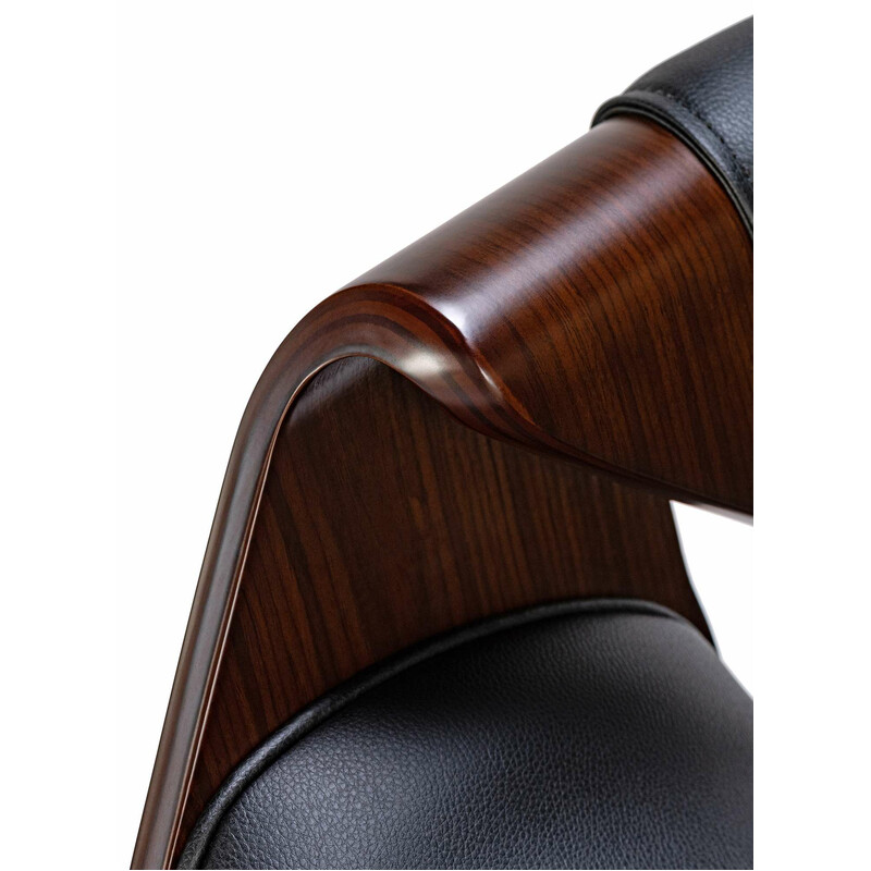 Höjdjusterbar barstol i konstläder med ryggstöd och armstöd