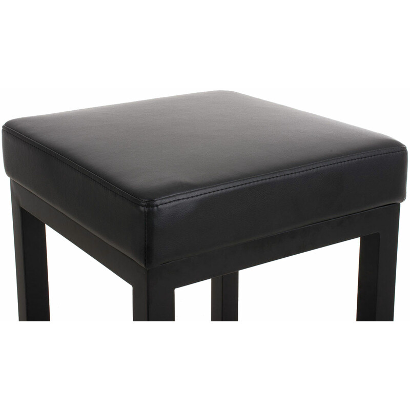 Klassisk barstol i konstläder med svart metallram