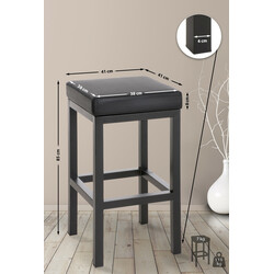 Klassisk barstol i konstläder med svart metallram