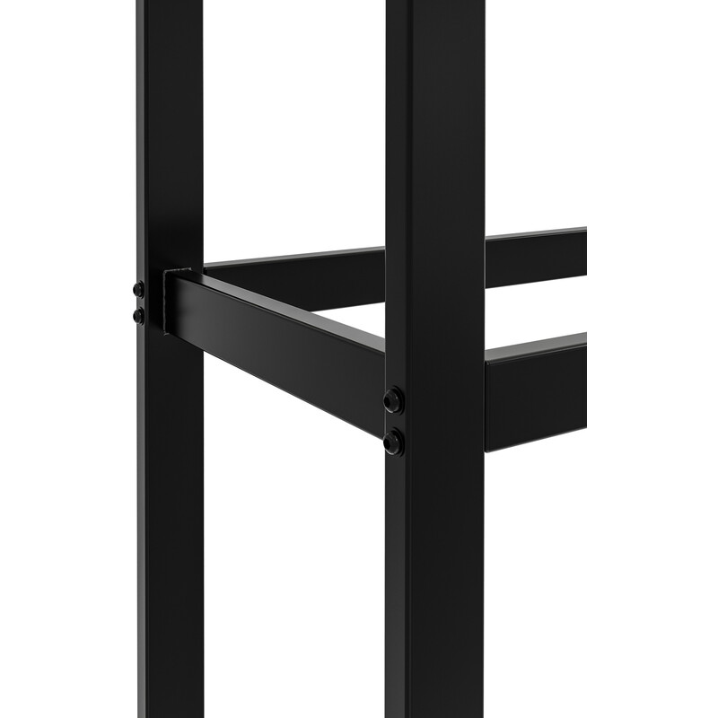 Elegant och funktionell vedställning i svart pulverlackerat stål