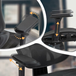 Ergonomisk arbetsstol med justerbart stöd och nätmaterial