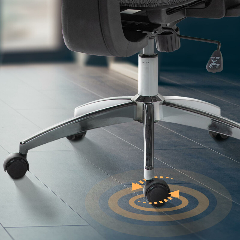 Ergonomisk arbetsstol med justerbart stöd och nätmaterial