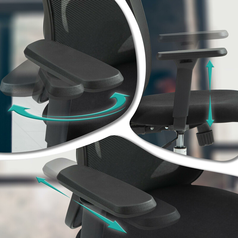 Modern justerbar plaststol med konstläder och fotstöd