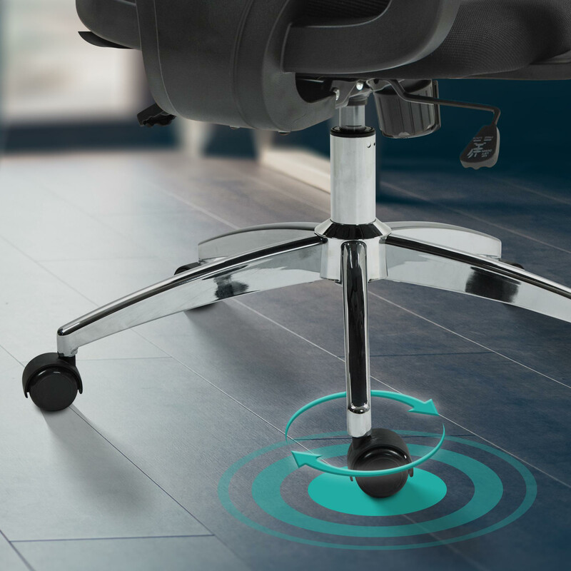 Modern justerbar plaststol med konstläder och fotstöd