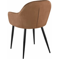 Bekväm och stilren matstol med sammetklädsel och metallram